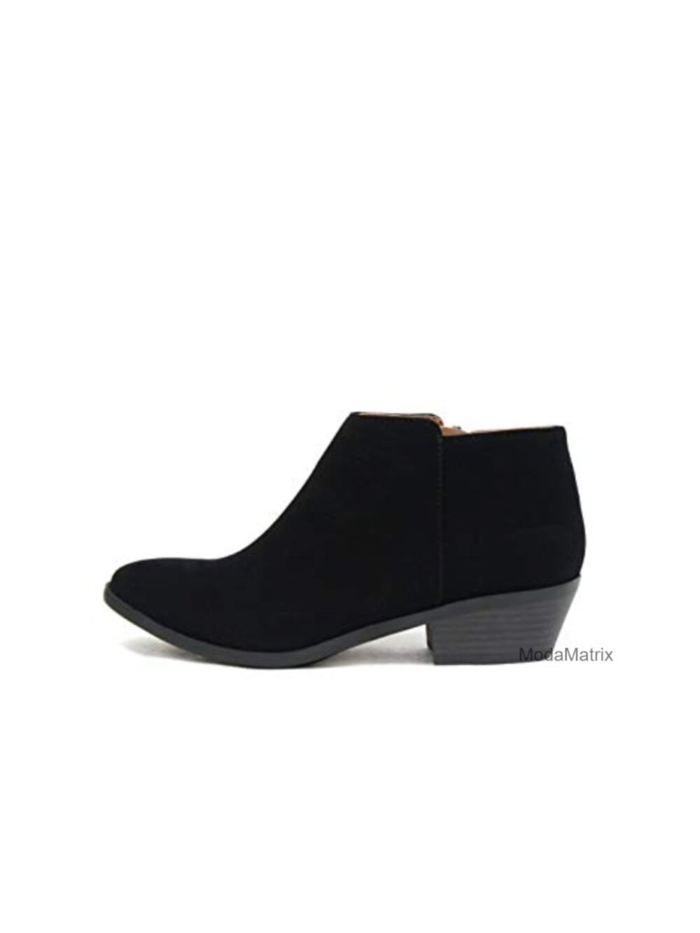 Women's Faux Suede Stacked Heel Ankle Bootie